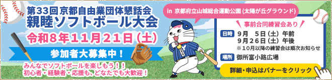 第33回 京都自由業団体懇話会 親睦ソフトボール大会